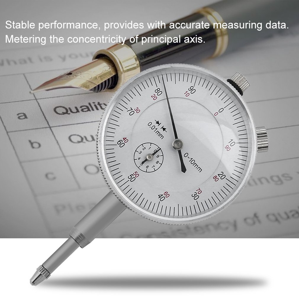 0-10mm 0.01mm Precision Dial Indicator Accuracy Gauging Tools Pointer Measure Instrument for Concentricity of Principal Axis