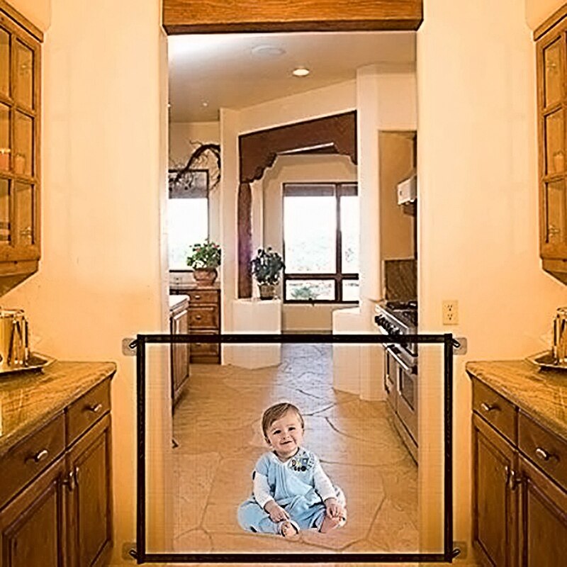 Magic Gate Draagbare Vouwen Mesh Baby Veiligheid Hekwerk Poort Bescherming Indoor En Outdoor Safe Guard Voor Kinderen En Huisdieren: Default Title
