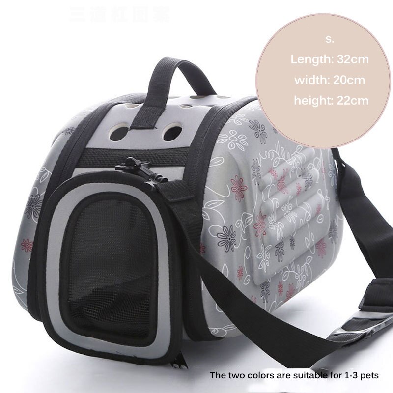 S/m/l huisdier honden tas kat schoudertas reis kat draagtas huisdier draagtas zacht klein ademend klein huisdier handtas katten rugzak: Grijs s