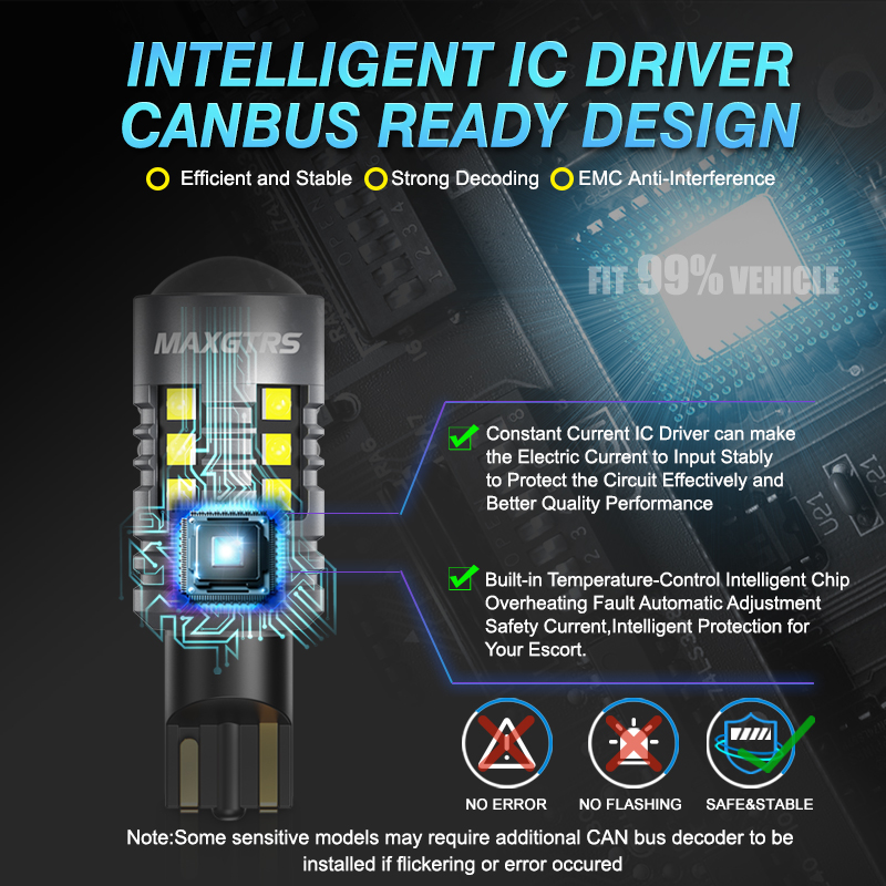 2x 3000lm  t15 t16 stk . canbus, 2 stk. led-baklygter,  w16w stk. baklygter, hvid, rød, orange, gul, rav, superklar, høj effekt