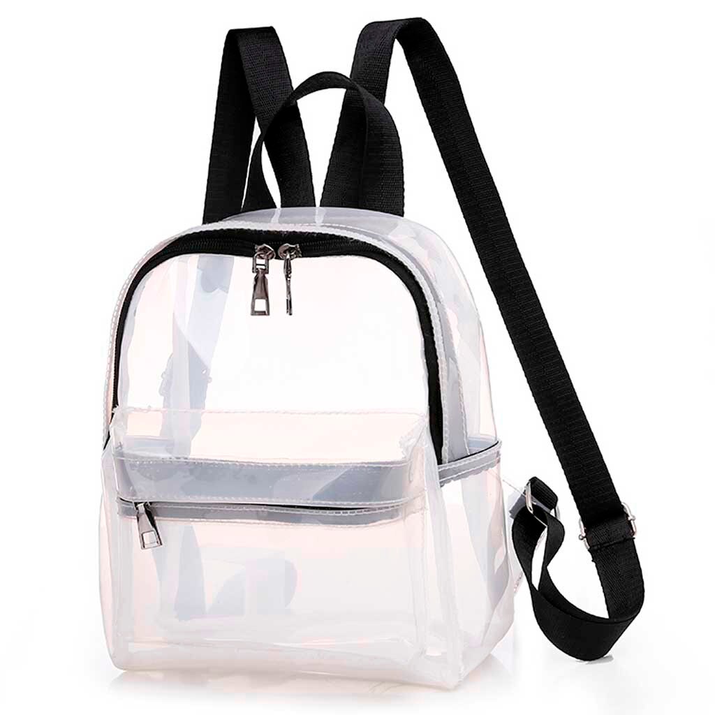 Clair PVC femmes sac à dos Transparent solide sac à dos voyage école sac à dos pour adolescentes Mochila enfants