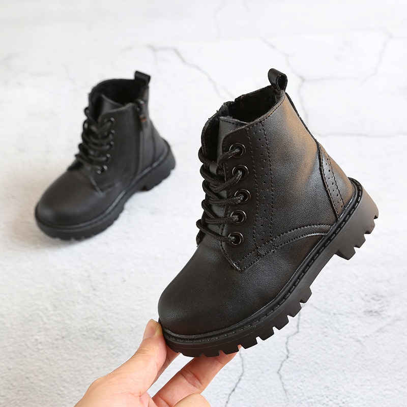 Mudipanda Kids Winter Martin Laarzen Baby Meisjes Snowboots Jongens Warme Pluche Schoenen School Kinderen Enkellaars Non-slip Schoenen