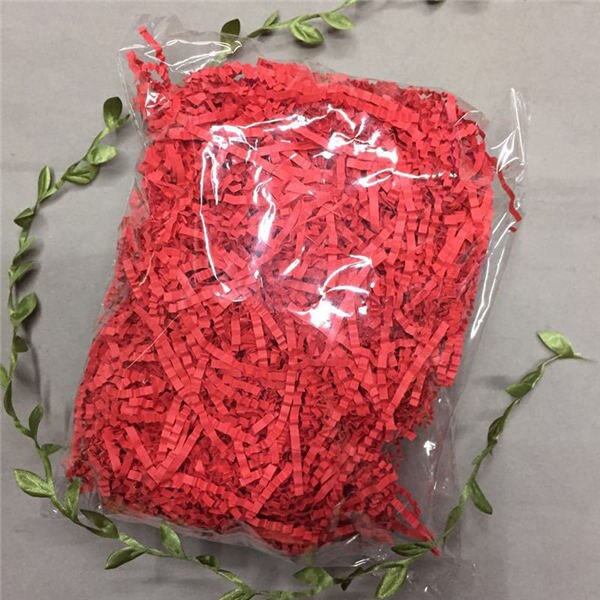 2 poser raffia strimlet krøllet papir konfetti boks fyllmateriale bursdag bryllupsfest rekvisita: Rød