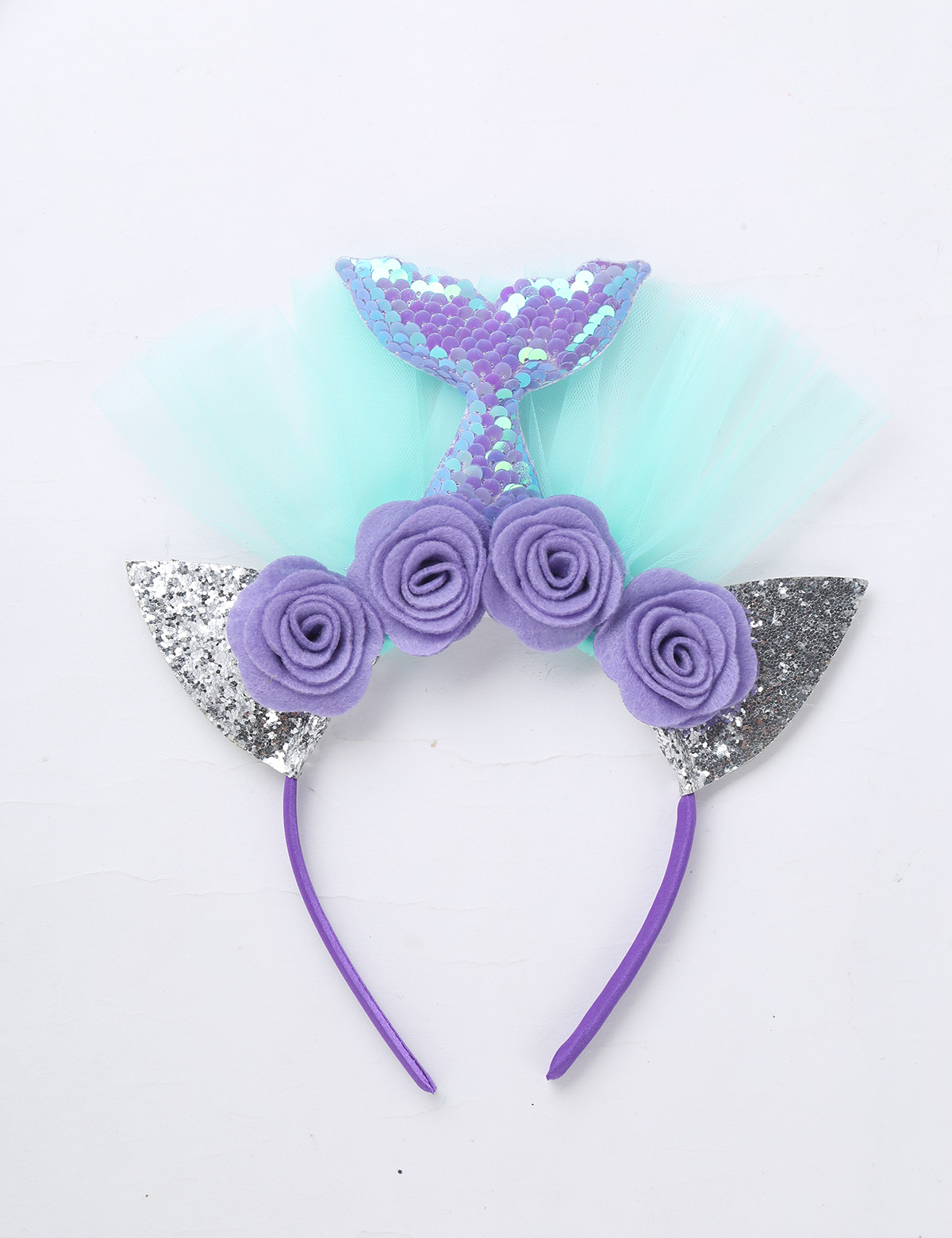 Vestido de tutú de malla para niña y niño, traje de cuello Halter, lentejuelas brillantes, festoneado y estrella de mar con aro de pelo para disfraz de de Halloween, 2 uds.