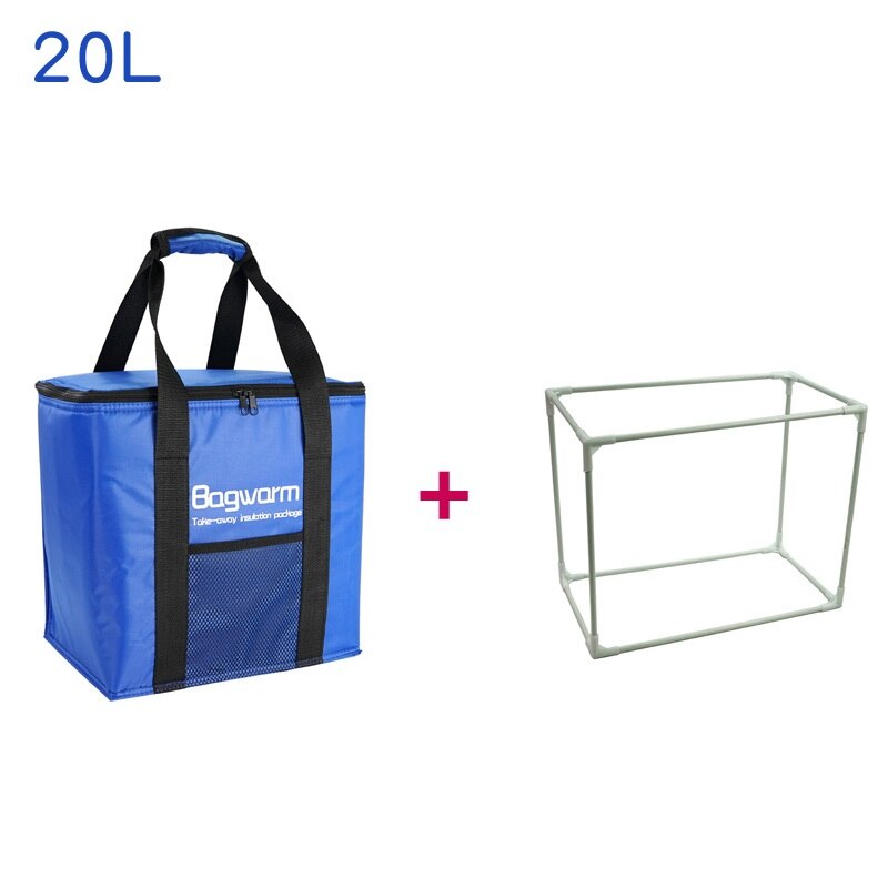 35L Folding Lunch Cooler Bag Support Insulation Thermal Bag Picnic Lunch Box Car Portable Food Ice Pack Refrigerator: 20L Royal Blue