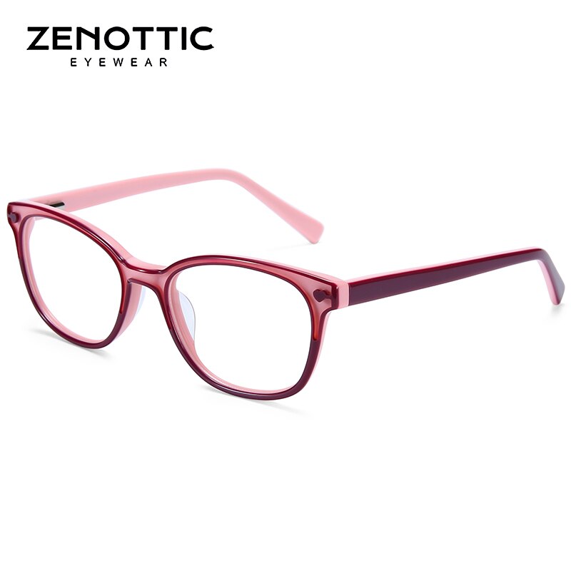 ZENOTTIC-gafas ópticas de acetato para niños y niñas, montura para miopía, lentes antirayos azules, gafas graduadas para Miopía: 001