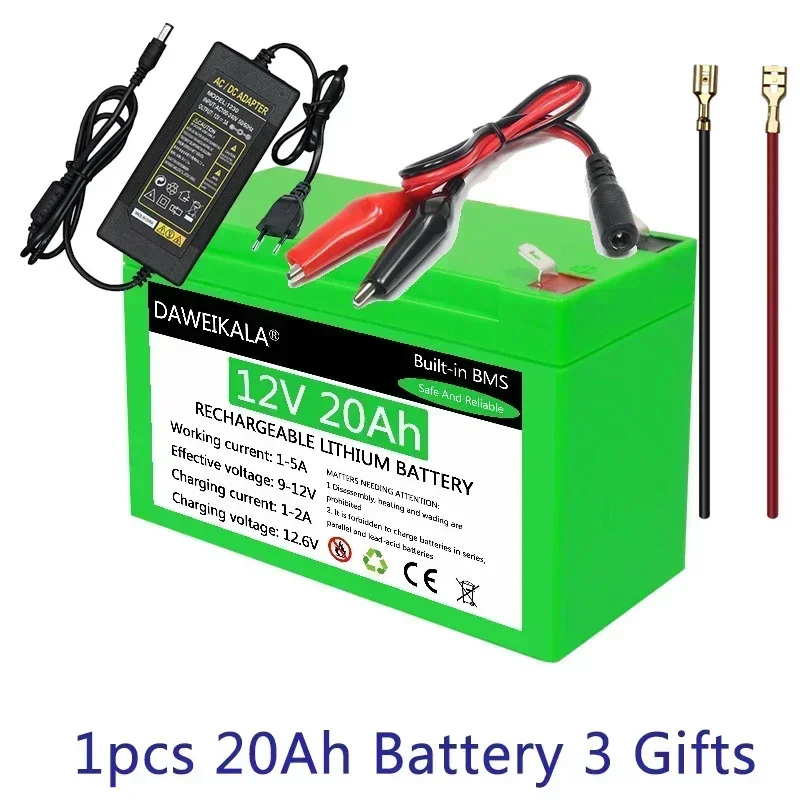12V Pack 18650 lithium battery recharable battery Solar storage Battery Electric lighting 12V 3A Charger: green