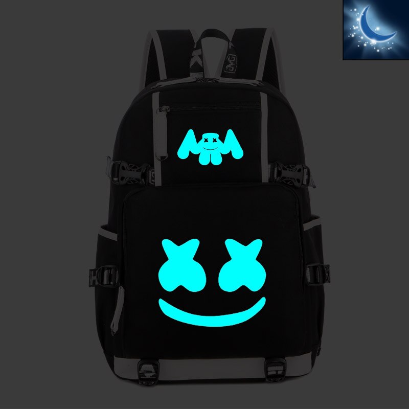 DJ Marshmellow Backpack multifunction backpack for teenagers Men women's Student School Bags travel Luminous Bag Laptop Bag: Luminous2