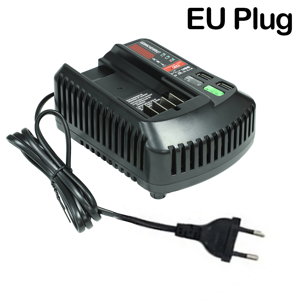 Fast Charger For Craftsman 20v 2A Li-ion Battery 100V/240V with 2 USB-A Ports Rechargeable Power Tools CMCB202 CMCB204 CMCB206: Chocolate