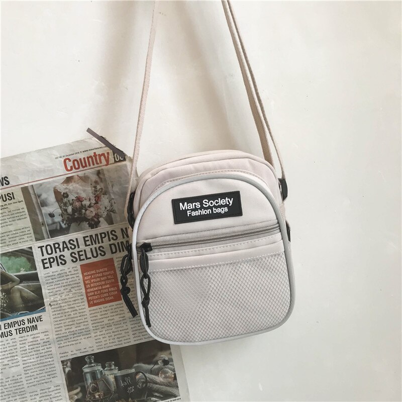 Små klaffar axelväska kvinnor plånbok crossbody mobiltelefon axelväska självlysande färg mobiltelefonväska messenger handväska: Beige