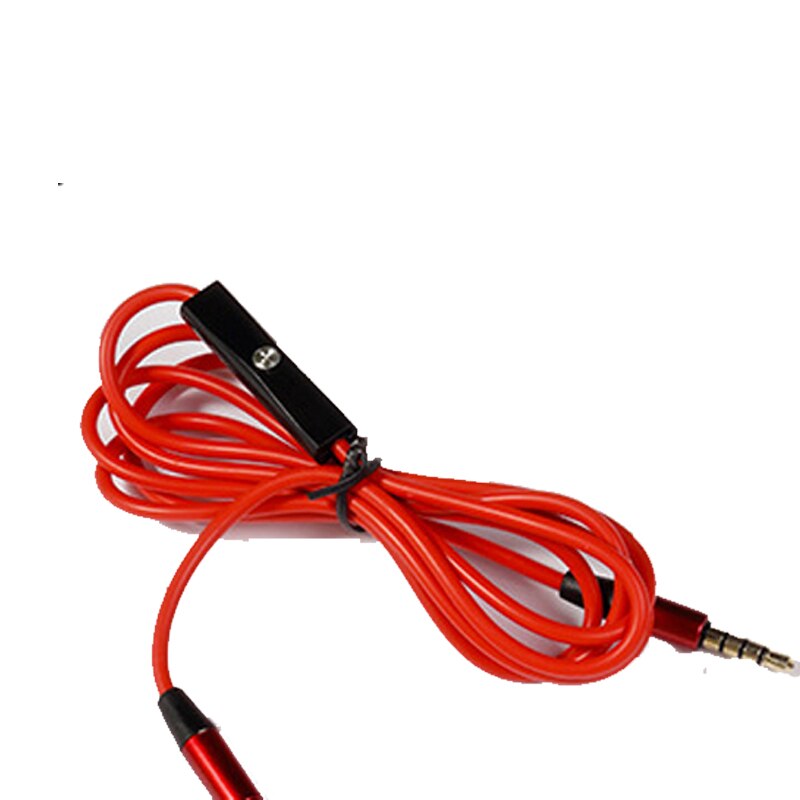 3.5Mm Vervanging Audio Kabel Met Microfoon Draad Controle Aux Cord Man Op Man Voor Monster Beats By Dr Dre aux W/ Mic: Rood