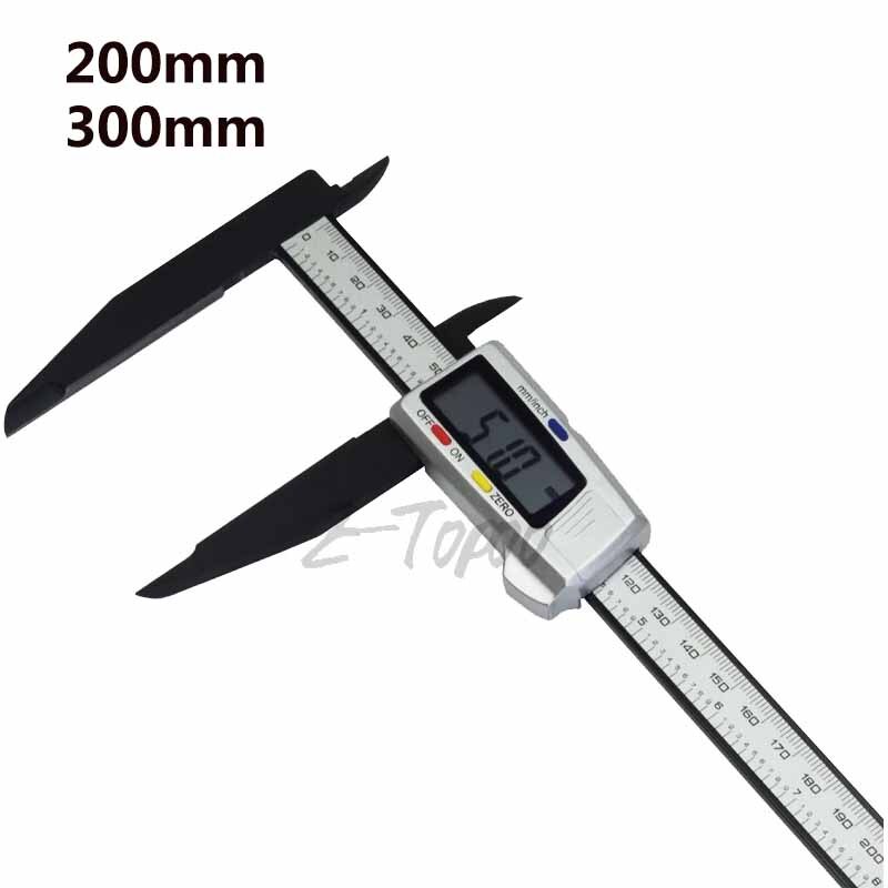 300mm 200 Electronic Digital Caliper LCD Plastic Vernier Caliper Long Jaw Micrometer Inner Outer Diameter Gauge Measuring Tools