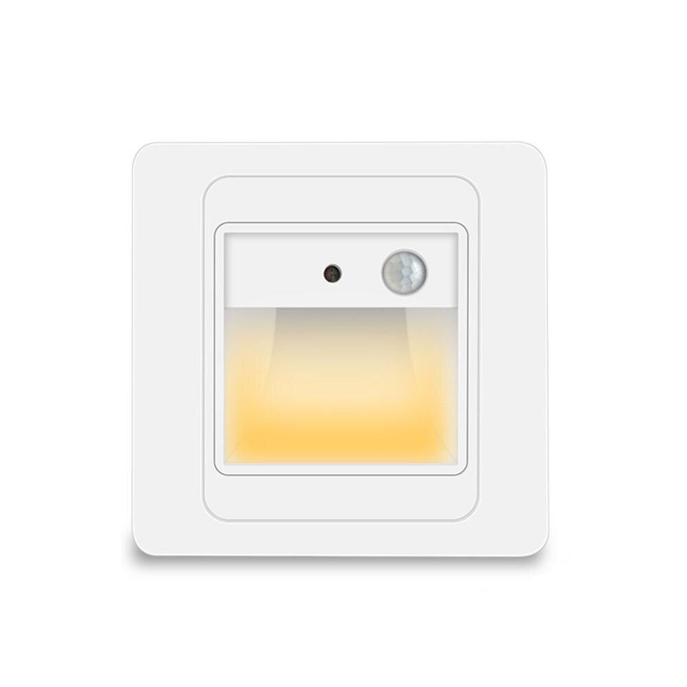 2W Night light Intelligent lamp PIR Motion Detector Recessed kitchen Wall Step Lamp Sensor Lamp Ladder Stair Light foyer LE H5Y6