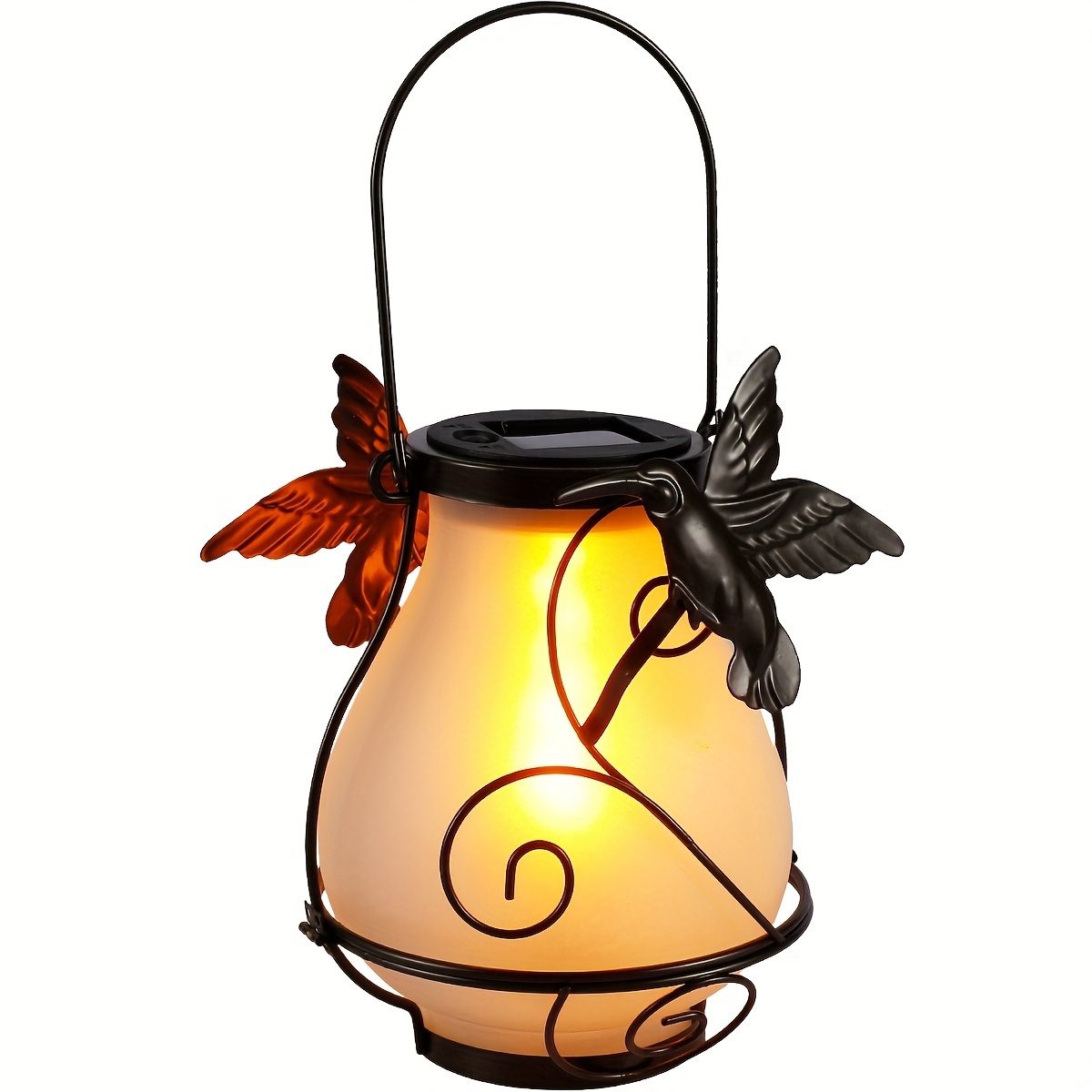Lampe solaire d'extérieur libellule, lumière 62 flammes, colibri, statue d'animal en métal, LED, lanterne étanche, papillon