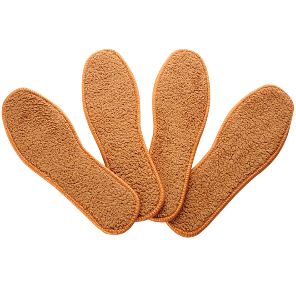 Herbst Winter Warme Wolle Einlagen Dicke Sohle unisex Plüsch Erhitzt Schuh Pad Atmungs Einfarbig Einlegesohlen 1 Paar: 9.5