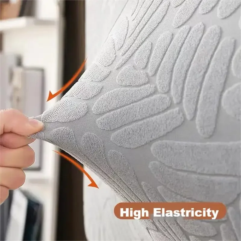 Jacquard Leaves Bed Head Covers Thicken Elastic Headboard Cover Bedhead Cover Back Protection Dust Cover For Home Hotel Bed Room