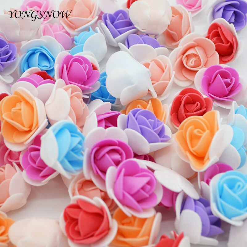 50 teile/los DIY Handarbeit Schaum Blumen 3,5 cm Rose Blume Kopf Künstliche PE Schaum Rose Hochzeit Dekoration Scrapbooking Handwerk