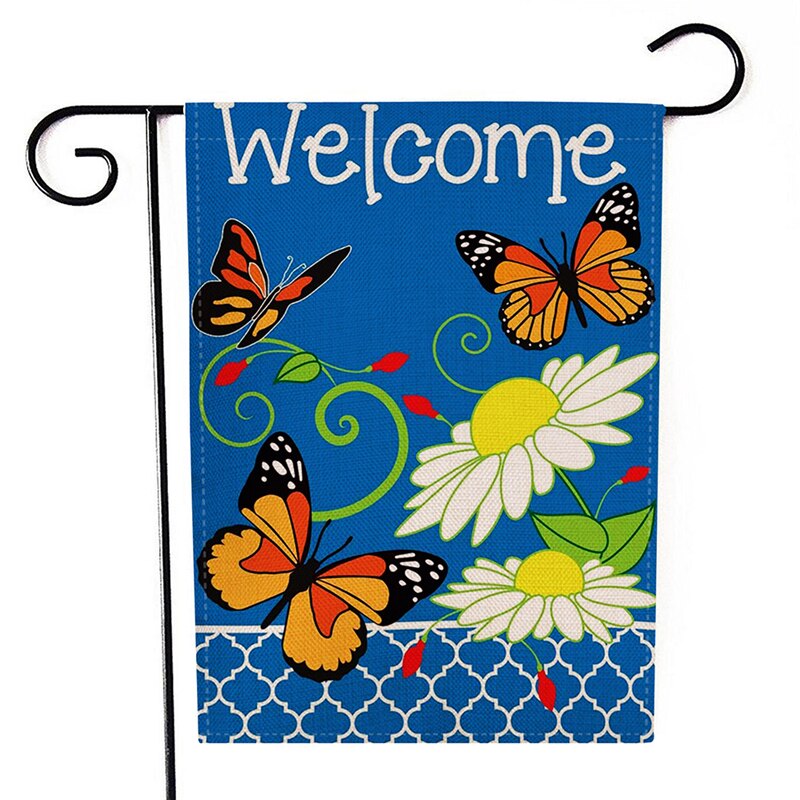 Butterfly Pattern Garden Flag 30x45cm Flower Print Garden Banner Indoor Outdoor Festival Home Decor Flags