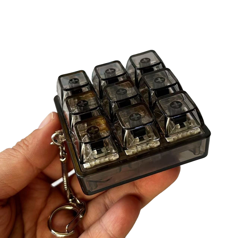 4/9 Toetsen Mechanische Toetsenbord As Tester LED Toetsenbord Sleutel Speelgoed Stress DIY Knop Keycap Fidget Sleutelhanger Speelgoed