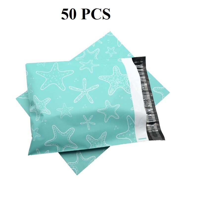 Bags 26 Cm × 33 Cm Enveloppen 10.24 Inch × 12.99 Inch Tassen Self Sealing Mailing Enveloppen kleurrijke Poly Mailer: Starfish 50 PCS