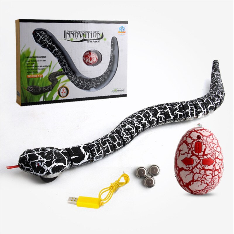 Télécommande infrarouge RC, jouet Animal, Kit pour enfants adultes, cafard intelligent, araignée, serpent, fourmi, farces, Radio, insecte pour garçons: snake Black
