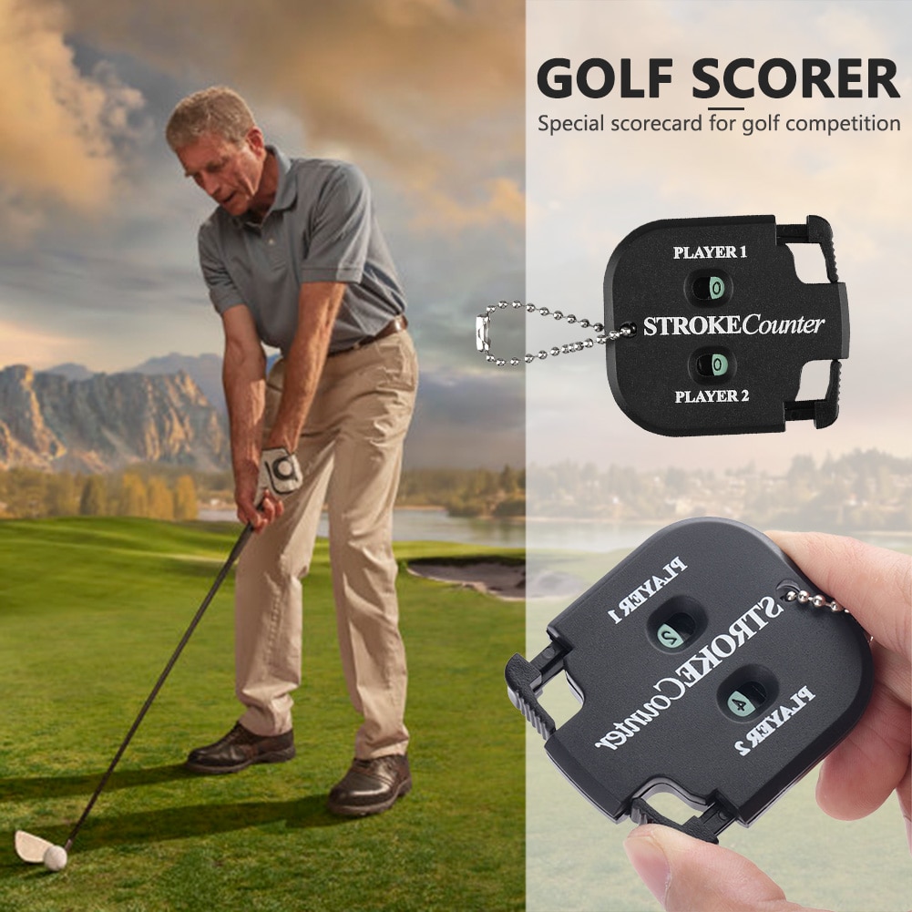 Mini Golf Shot Count Stroke Putt Score Counter Two Digits Scoring Keeper With Key Chain Golf Training Aids Golf Accessory