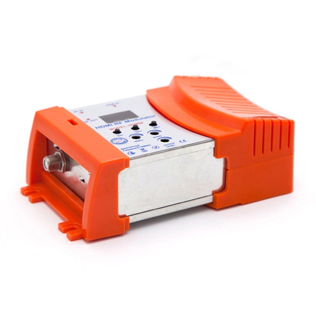 HDM68 Modulator Digital RF HDMI Modulator AV to RF Converter VHF UHF PAL/NTSC Standard Portable Modulator for EU Orange