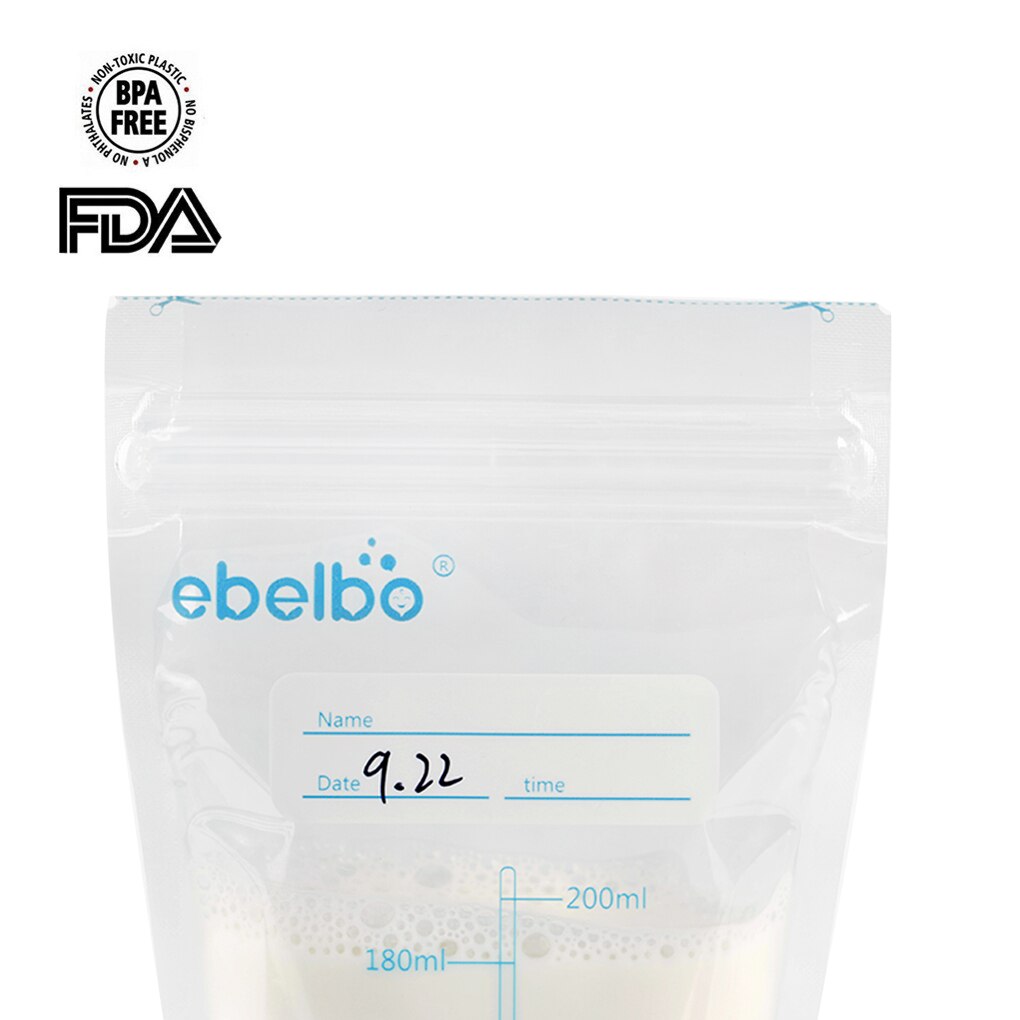 30pcs 200ml Breast Milk Storing Freezing Container Pouch Breastmilk Freezer Bags Self Standing Milk Storage Bags