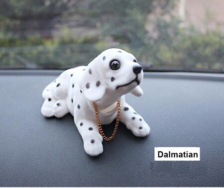 Bobble Head Dog Car Dashboard Doll Auto Shaking Head Toy Ornaments Nodding Dog Car Interior Furnishings Decoration: Dalmatian
