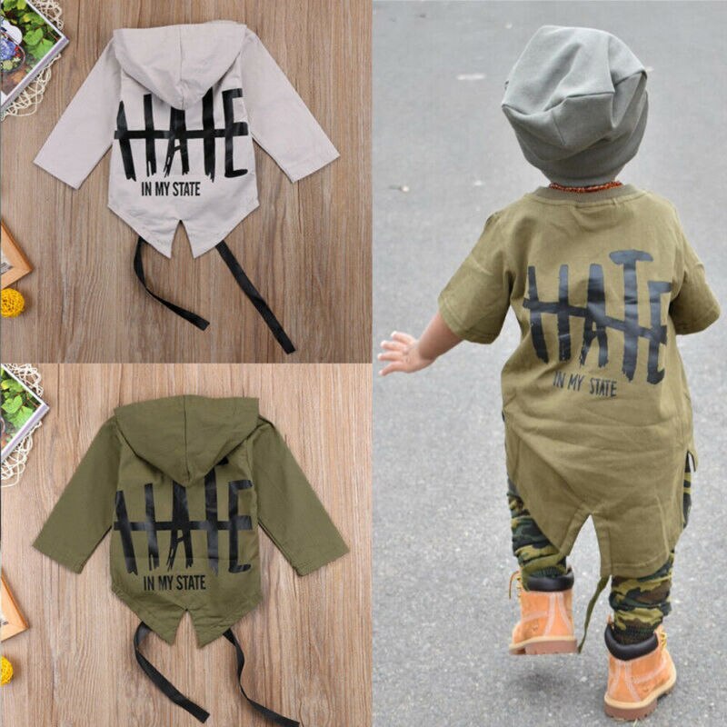 Newborn Baby Boy Kid Top Windbreaker Hooded Outwear Coat Jacket Overcoat Clothes