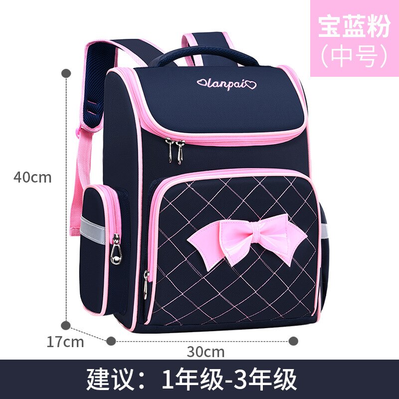 Schule taschen für Mädchen Wasserdichte freundlicher Rucksack freundlicher Buch Tasche schul Orthopädische primay schule Rucksack mochila infantil: mediun Blau