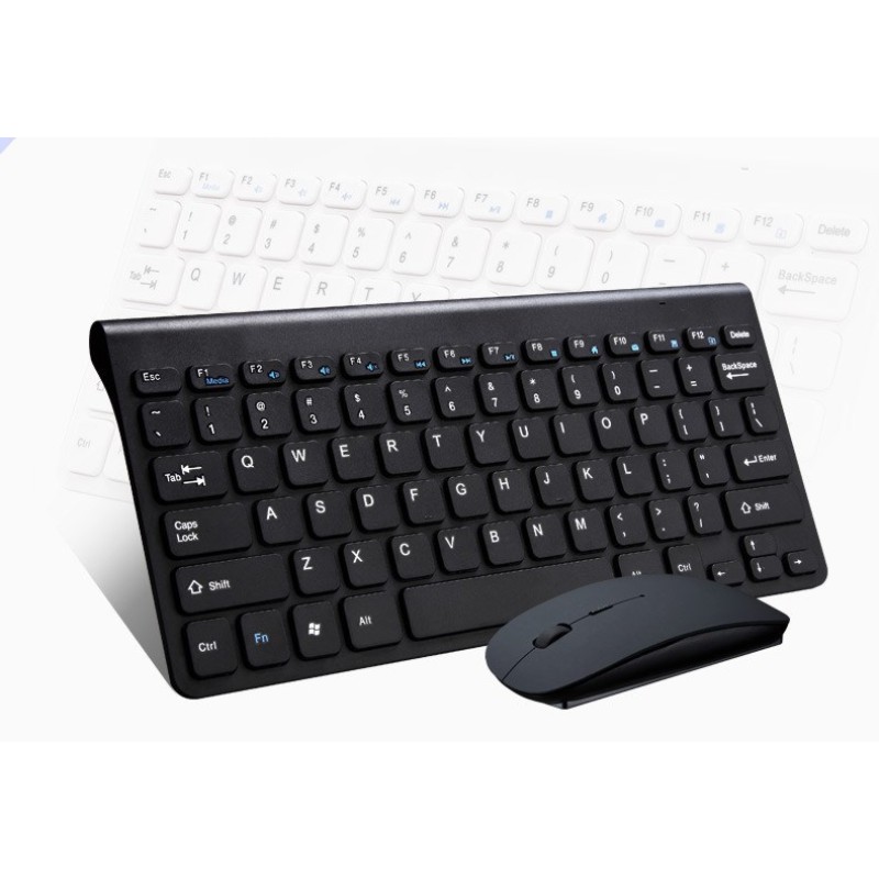 Draadloze Toetsenborden Voor Laptop Pc Computer Gamer Teclado Usb Ergonomische Gaming Mini Draadloze Toetsenbord En Muis Voor Macbook Xiaomi: black set