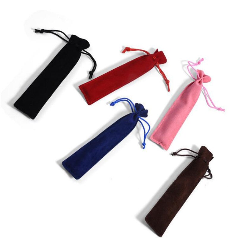 20 Pcs Black Velvet Pen Pouch Sleeve Holder Single Pen Bag Case Pencil Bag: 20pcs-mix colors