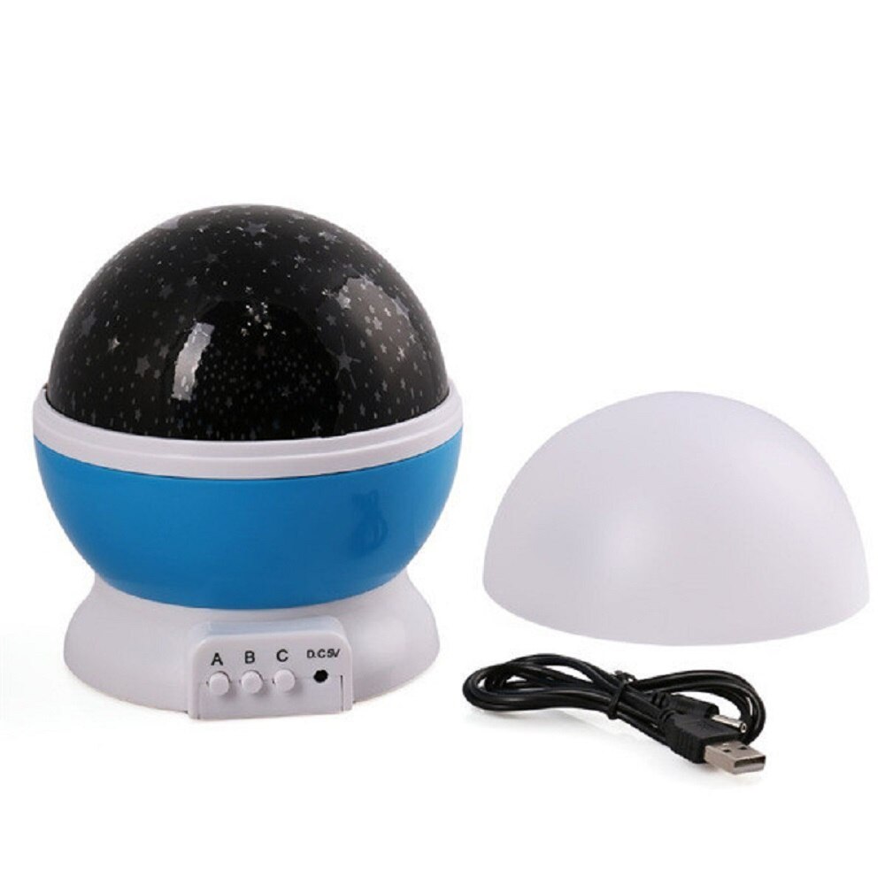 Novelty LED Rotating Star Projector Lighting Moon Starry Sky Children Baby Night Sleep Light Battery Emergency Projection Lamp