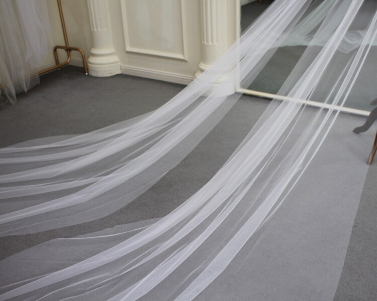 Lange Trein Chiffon Trouwjurk Cape Lange Wit Ivoor Bruiloft Jasje Bolero Schouder Cape Bridal Wrap