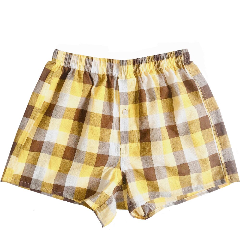 Calzoncillos bóxer de talla grande para hombre, ropa interior, a cuadros, de algodón, transpirable, familiar