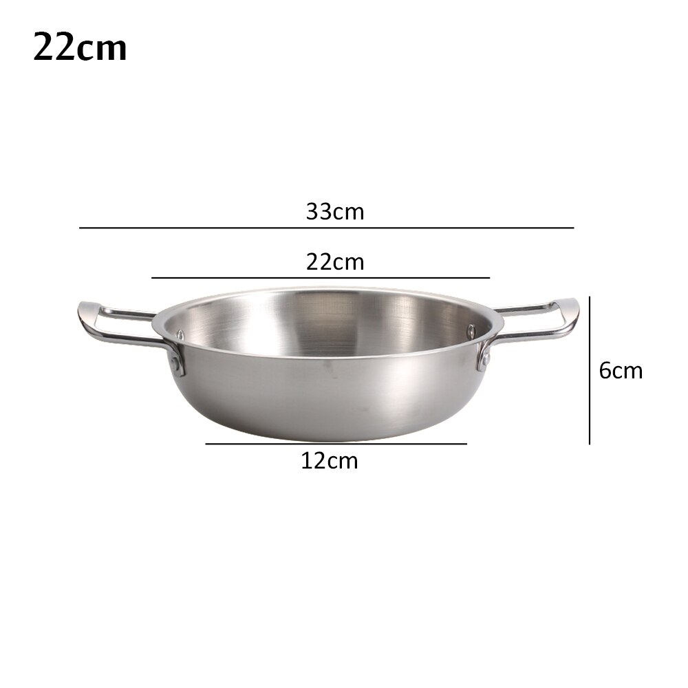 Golden Noodle Pot Korean Ramen Noodles Pot Thick Stainless Steel Soup Pot With Lid Noodles Egg Soup Kitchen Tools Mini Pot: 22cm-silver