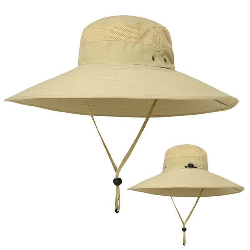 Gorro de pesca de verano para hombre, sombrero de pesca grande para exteriores, protección solar transpirable contra rayos UV, gorro de Sol para pescar
