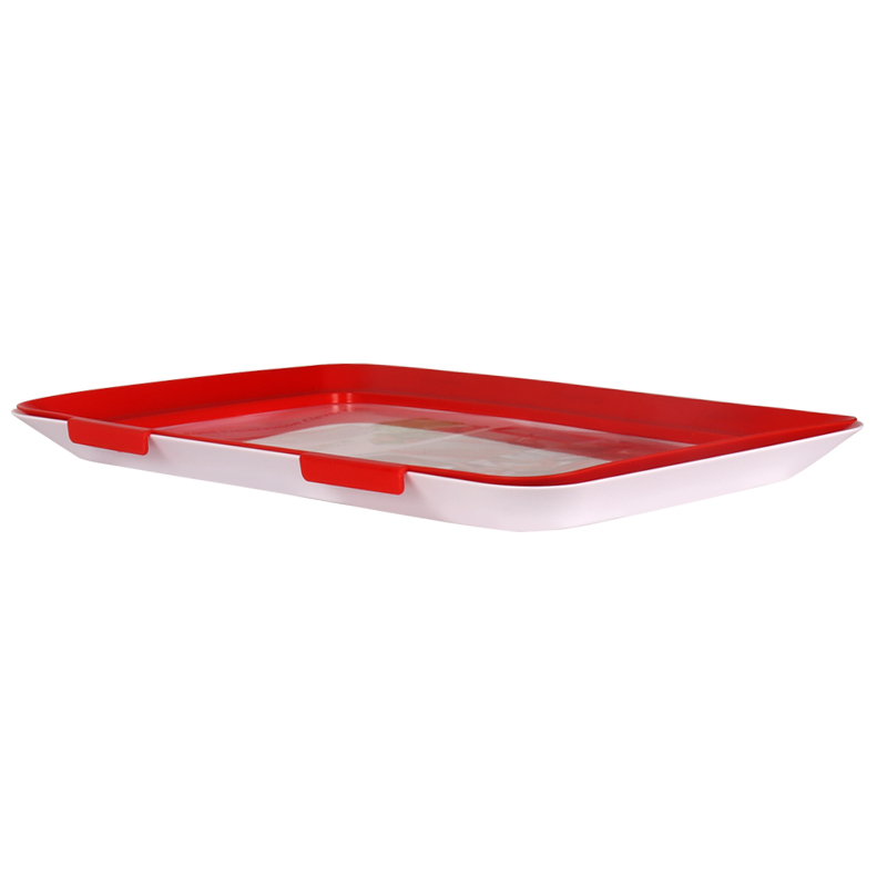 Food Preservation Tray Fresh Keeping Fruit And Dishes Reusable Food Spacer Elastic Food Storage Container: Red