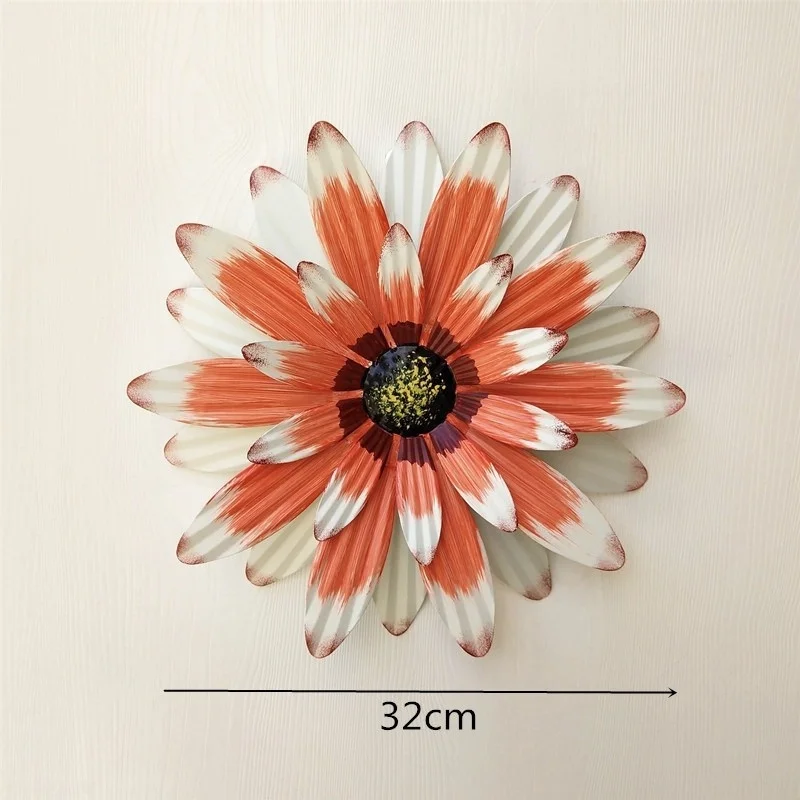 3D-Blumen-Wandkunst-Dekorationen, Metall-Hängeblumen-Wandskulpturen, hängende Verzierung für Badezimmer, Wohnzimmer, Garten, Hof, Zuhause, D: Licht Grün