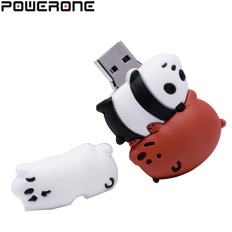 Powerone Mooie Panda Pen Drive Usb 2.0 Flash Drive Disk Real Capaciteit Memory Stick Pendrive 4 Gb 8 Gb 16 Gb 32 Gb 64 Gb