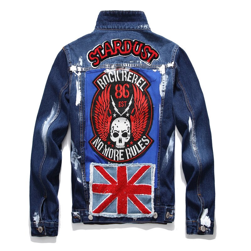 Men's Embroidery Denim Jacket coat