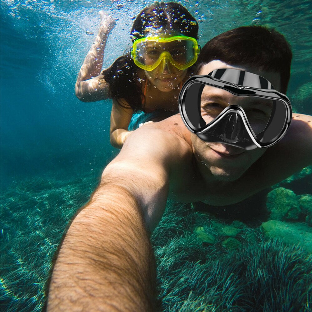Onderwater Duiken Masker Anti Fog Snorkel Gehard Glas Zwembril Bril Volwassenen Professionele Duiken Half Gezicht Maskers