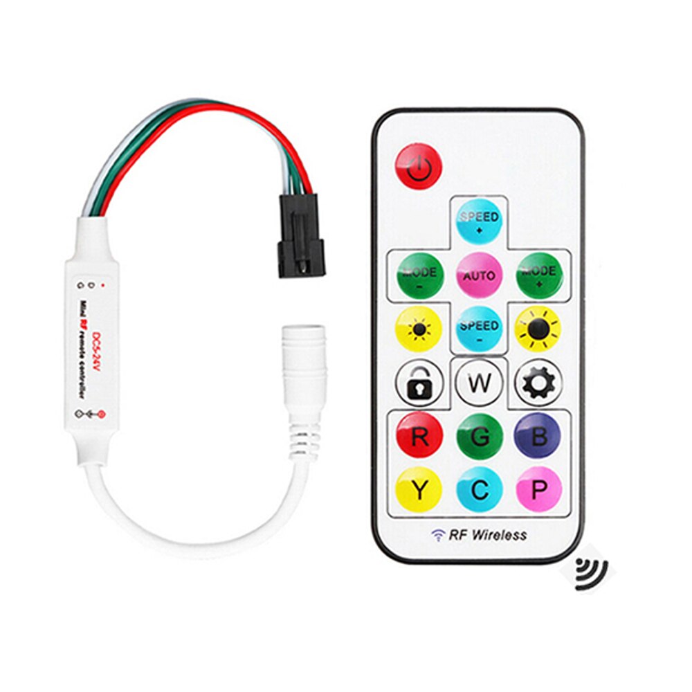 Mini 3 key RF 14key 17key 21key LED Pixel light remote Controller for WS2812 WS2811 SK6812 WS2812B APA102 6803 1903 Strip Light