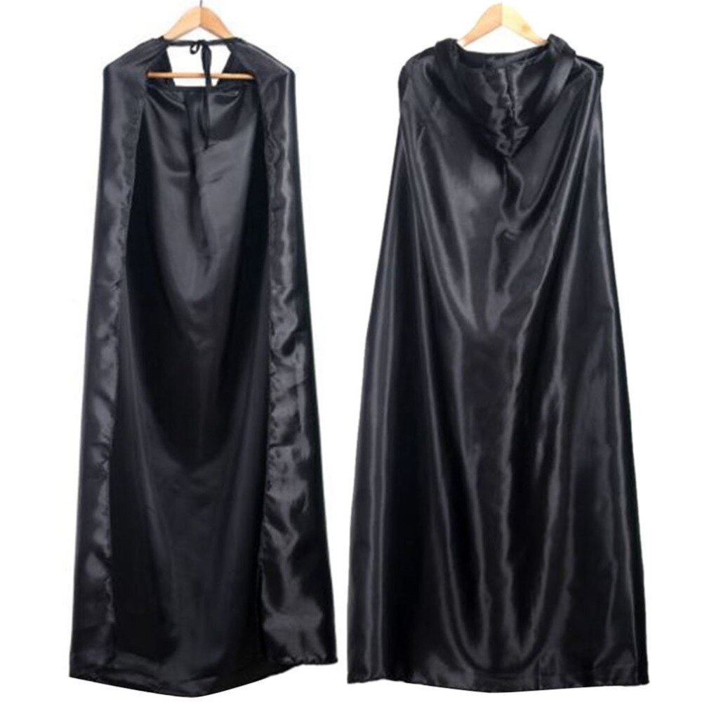 Black Halloween Costume Theater Prop Death Hoody Cloak Devil Long Tippet Cape Cosplay