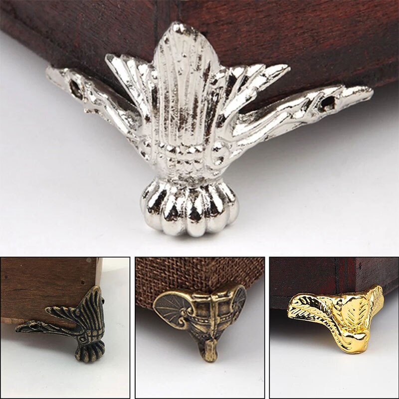 Antique Corner Protector Box Wood Case Decorative Feet Leg Corner Bracket Furniture Hardware Feet Leg Corner