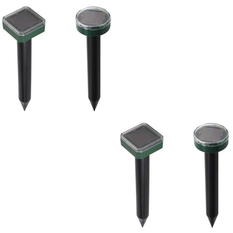 Mole Repellent 4 Pack Ultrasonic Animal Repellent Solar Powered Gopher & Vole Chaser Humane Rodent Repellent