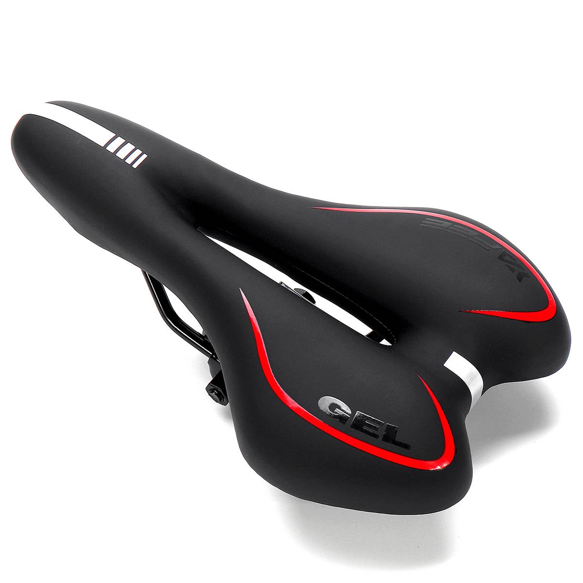 SGODDE, sillín de bicicleta de Gel de sílice transpirable con hueco, asiento MTB, almohadilla para bicicleta de carretera, almohadilla de asiento de repuesto para bicicleta, piezas para bicicleta de ciclismo: Rojo