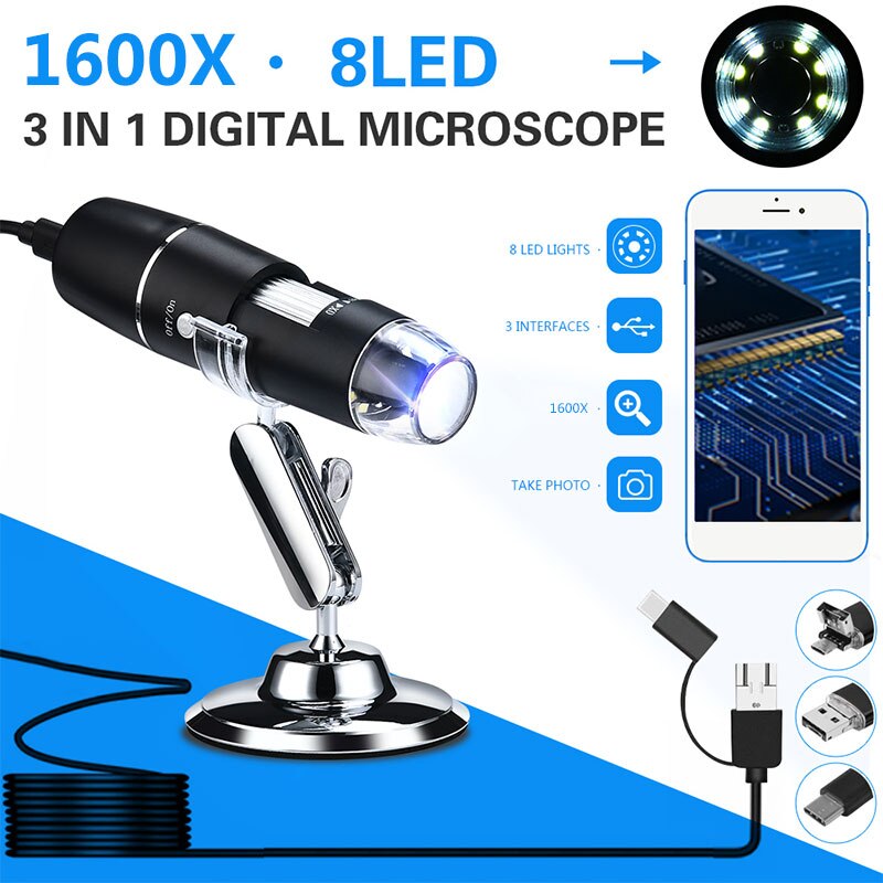 Endoscope 1600X ABS Digital Microscope Photos Comp... – Grandado