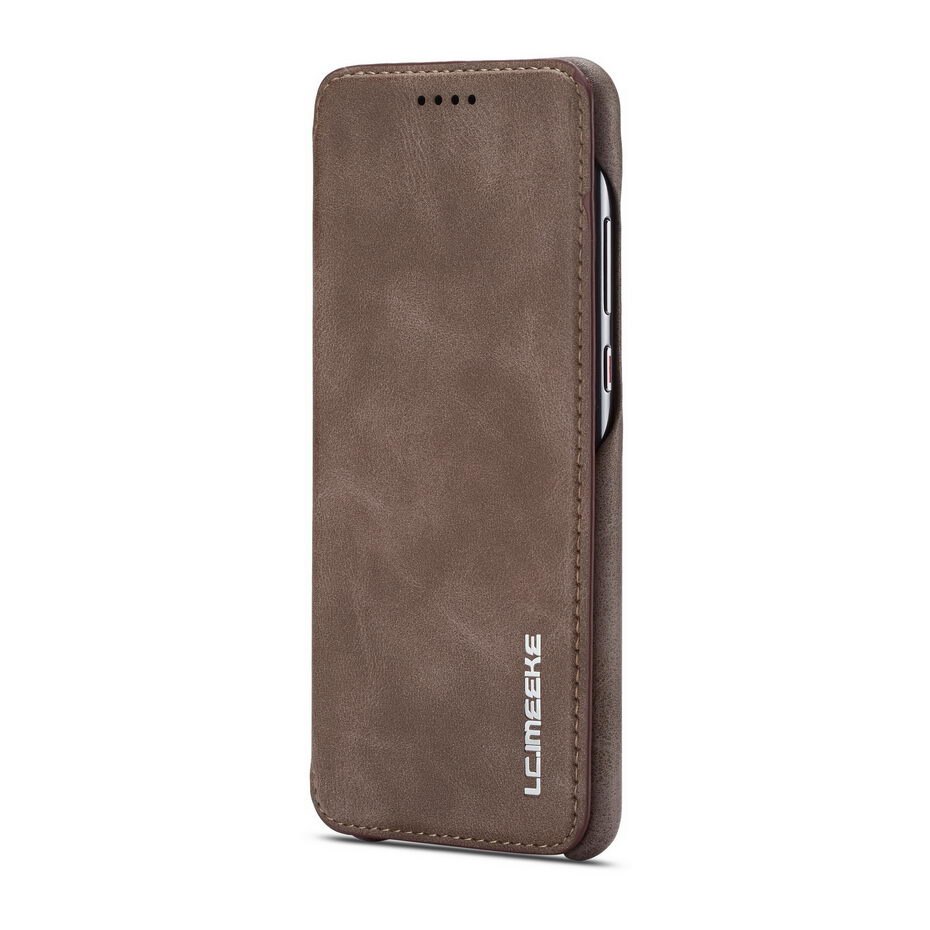 Flip Case Voor Samsung Galaxy A21S Case Lederen Luxe Portemonnee Business Vintage Boek Cover Voor Samsung Galaxy A21S Case: Coffee